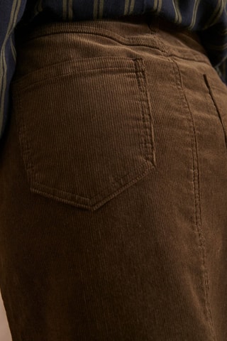 Falda midi de pana - Caqui