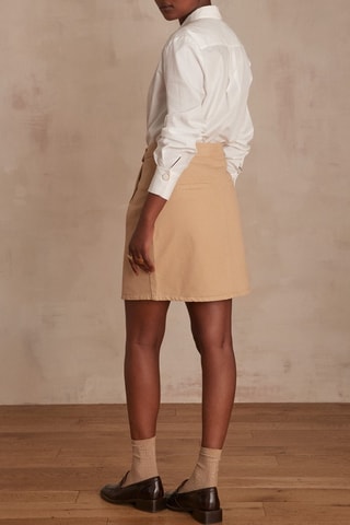 Falda recta de talle alto - Beige