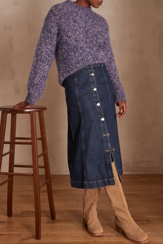 Falda recta vaquera - Índigo