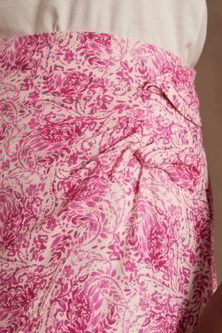 Falda cruzada de talle alto - Rosa