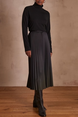 Falda plisada - Caqui