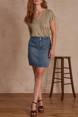 Falda recta vaquera - Celeste