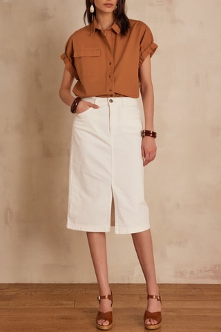 Falda recta - Blanco