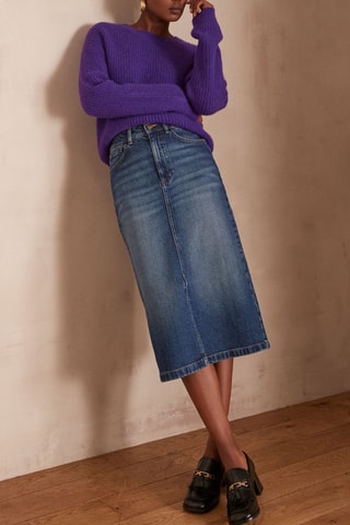 Falda recta - Índigo