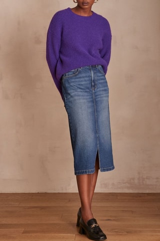 Falda recta - Índigo