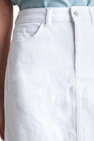 Falda recta vaquera - Crudo