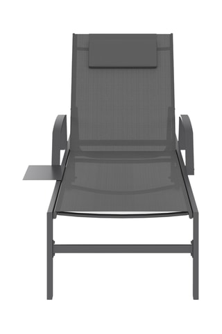 2 espreguiçadeiras reclináveis com mesa Bornéo - Cinzento-antracite