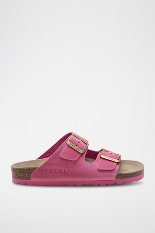 Mules em couro - Fúcsia