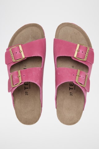 Mules em couro - Fúcsia