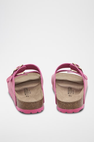 Mules em couro - Fúcsia