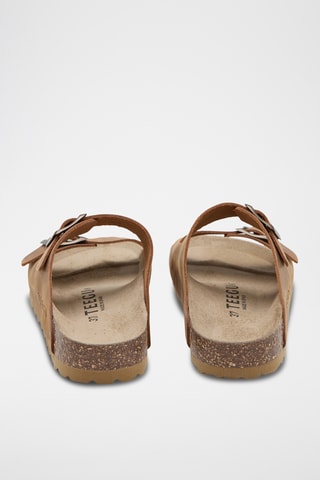 Mules em couro - Castanho