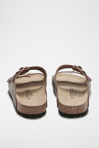 Mules em couro - Castanho