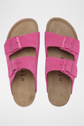 Mules em couro - Fúcsia