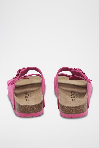 Mules em couro - Fúcsia