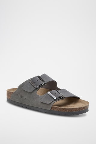 Mules em couro - Cinzento