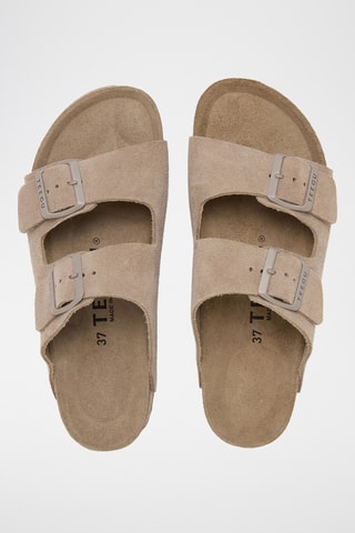 Mules em couro - Bege