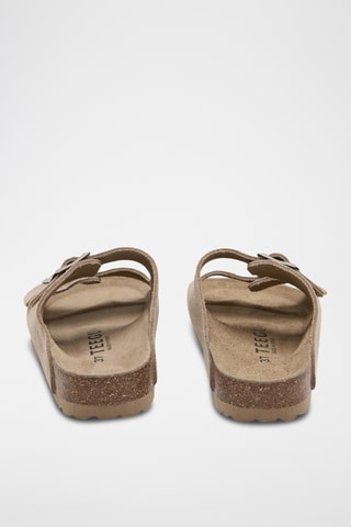 Mules em couro - Bege