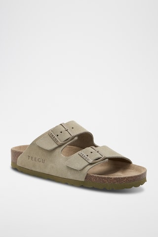 Mules em couro - Caqui