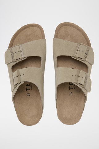 Mules em couro - Caqui