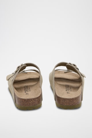 Mules em couro - Caqui