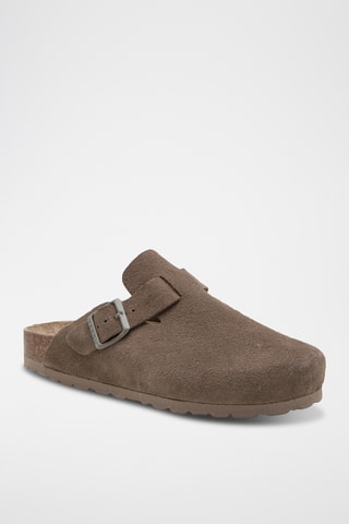 Socas em couro - Castanho