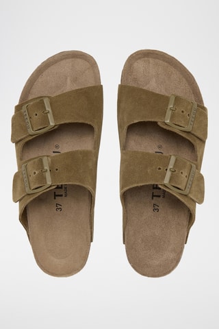 Mules em couro - Caqui