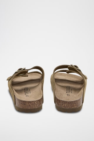 Mules em couro - Caqui