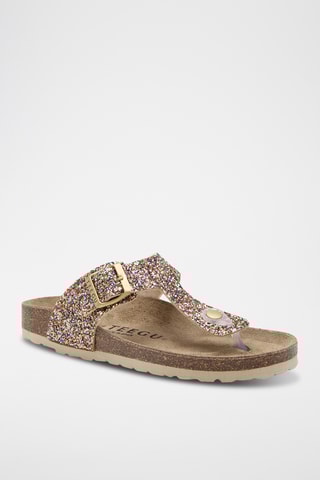 Sandálias - Dourado e rosa