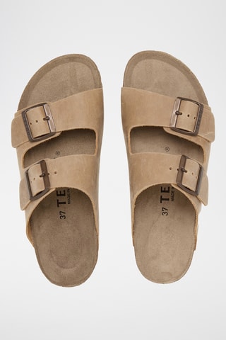 Mules em couro - Bege