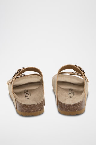 Mules em couro - Bege