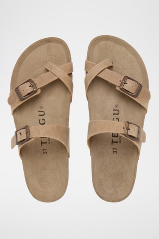 Sandálias em couro - Bege