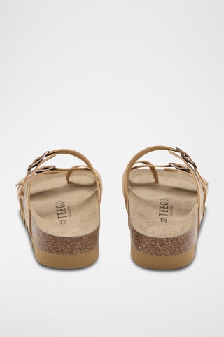 Sandálias em couro - Bege
