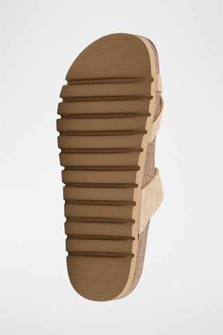 Sandálias em couro - Bege