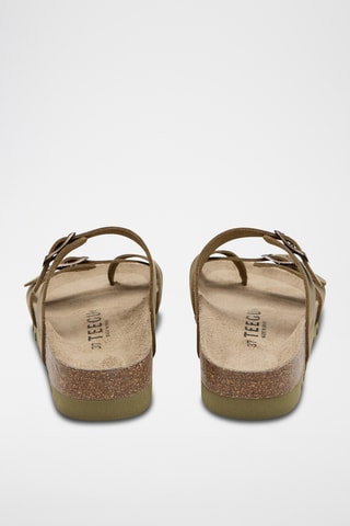 Sandálias em couro - Caqui