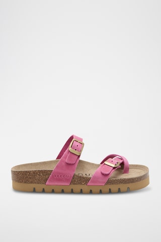 Sandálias em couro - Fúcsia