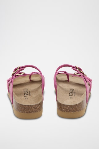 Sandálias em couro - Fúcsia