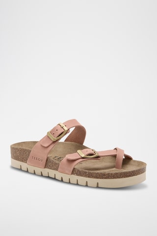 Sandálias em couro - Rosa