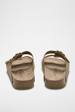 Mules em couro - Caqui