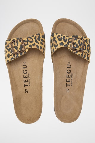 Mules com cunha - Bege e preto