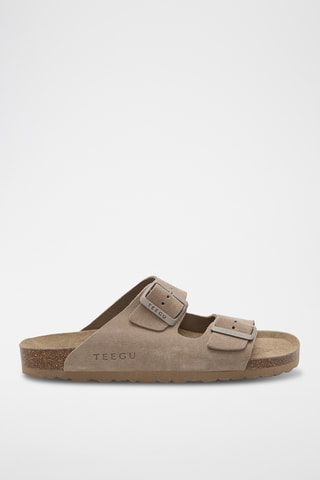 Mules em couro - Bege