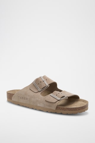 Mules em couro - Bege