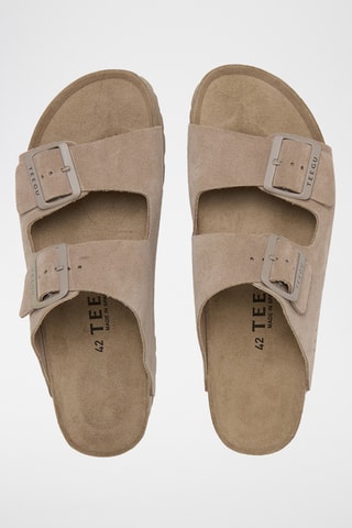 Mules em couro - Bege