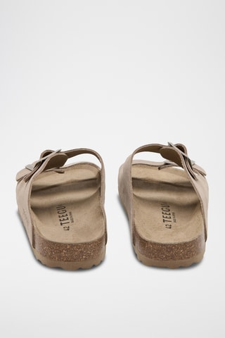 Mules em couro - Bege