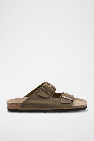 Mules em couro - Caqui