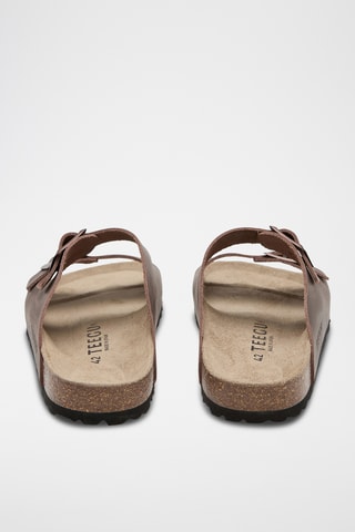 Mules em couro - Castanho