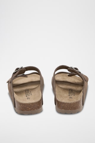 Mules em couro - Castanho