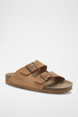 Mules em couro - Castanho