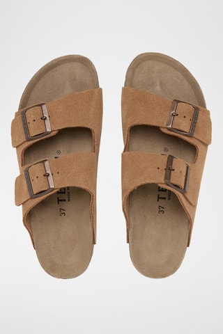 Mules em couro - Castanho