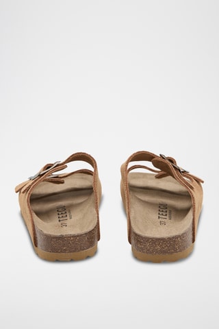 Mules em couro - Castanho