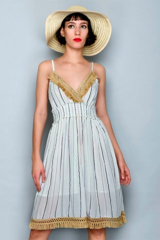 Vestido trapézio Branco - Branco